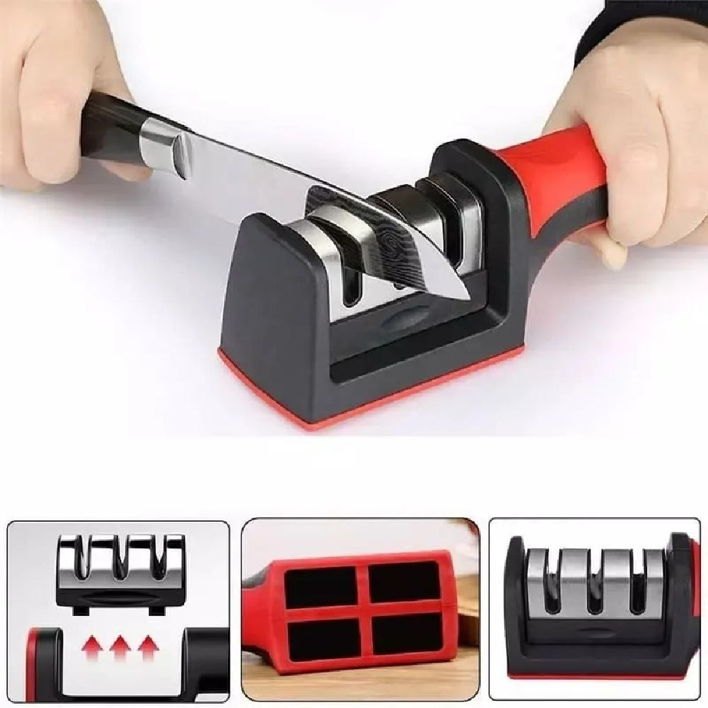 Afilador De Cuchillos Tijera Acero Mango - Imagen 2